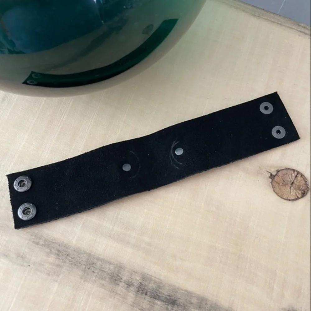 $49 SALE Handmade Soft Black Suede Cuff Bracelet Dream Believe Inspiration
